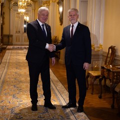 Setkání prezidenta republiky s panem Claudem Wiselerem, předsedou poslanecké sněmovny Lucemburského velkovévodství, státní návštěva Lucemburského velkovévodství, Lucembursko, 29.2. 2024, foto: Zuzana Bönisch