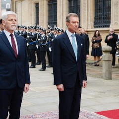 Oficiální uvítací ceremonie před velkovévodským palácem, státní návštěva Lucemburského velkovévodství, Lucembursko, 29.2. 2024, foto: Tomáš Fongus